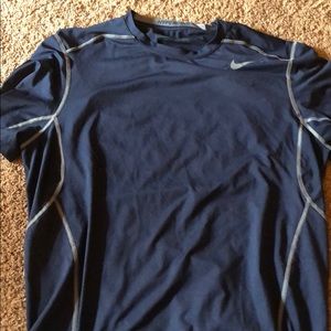 Nike Navy Short Sleeve Pro-Combat Shirt